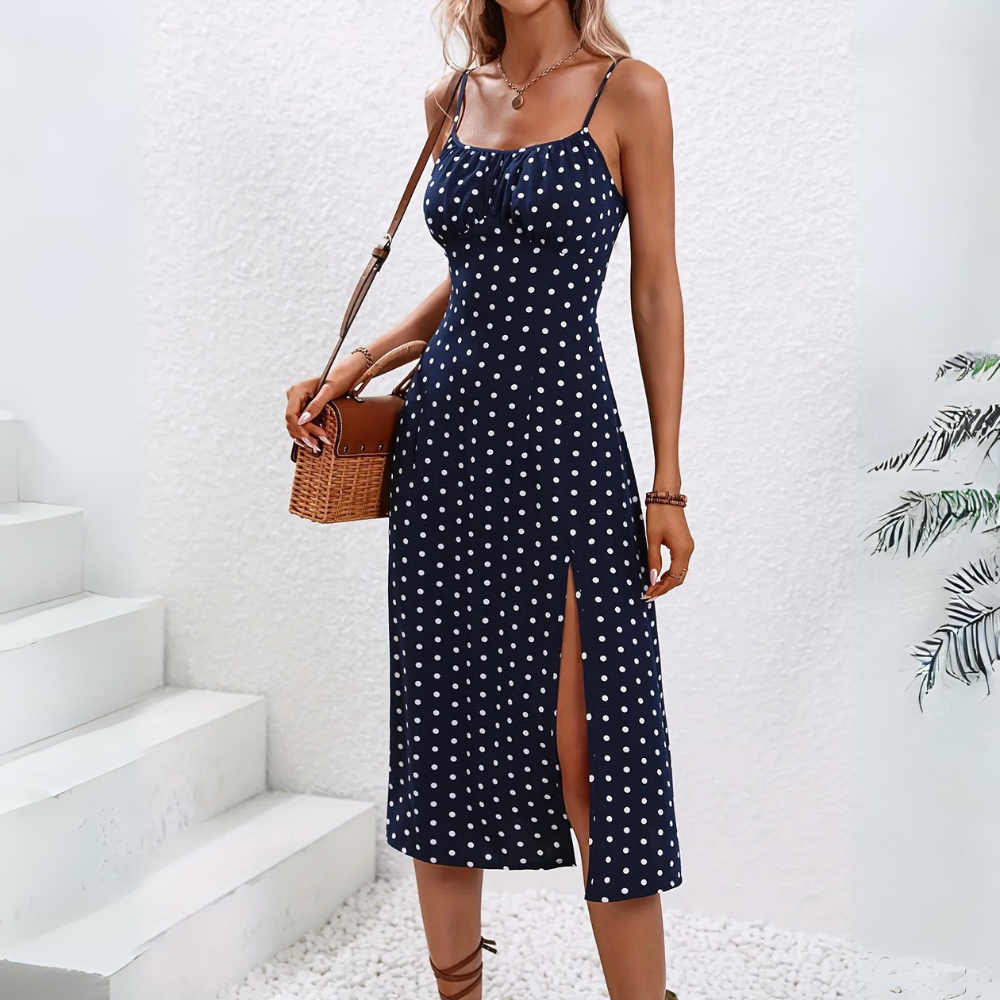 LP | Elegant spaghetti strap dress with floral pattern