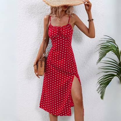 LP | Elegant spaghetti strap dress with floral pattern