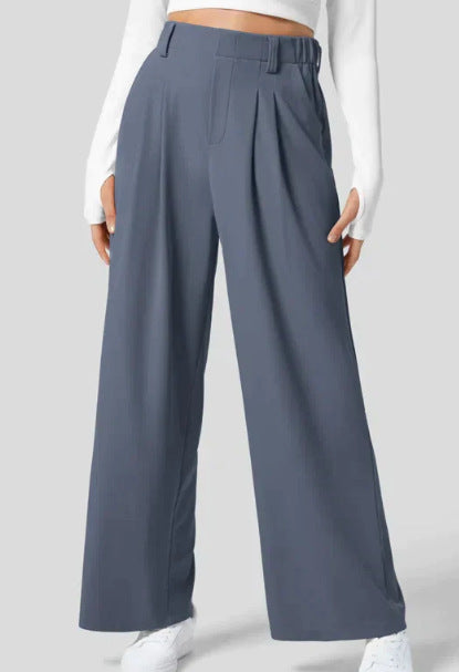High-waisted straight pants for women