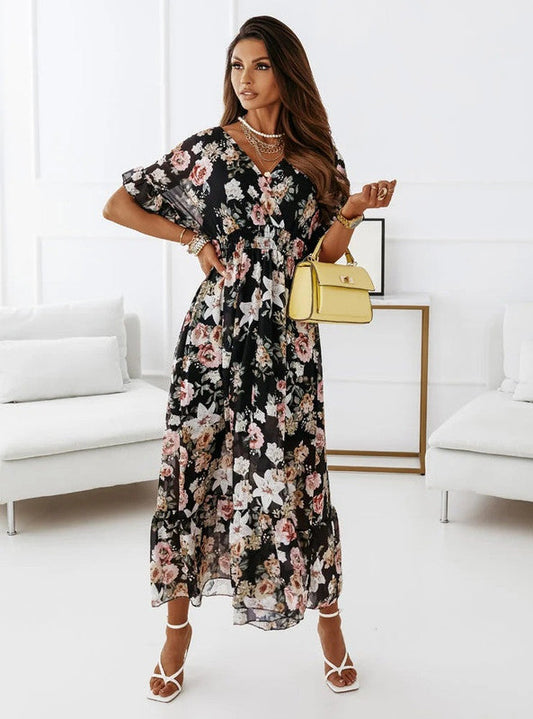 V-neck floral pattern