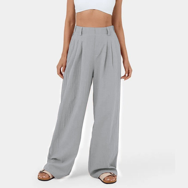 High-waisted straight pants for women