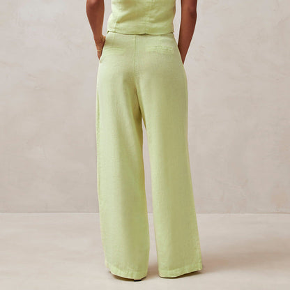 High-waisted pants with straight, loose legs for women