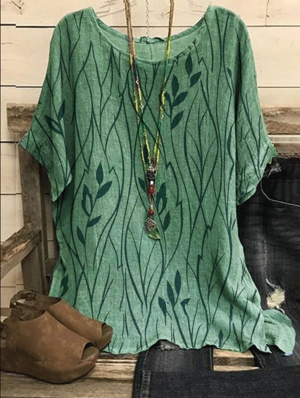 LP | Elegant blouse with leaf print