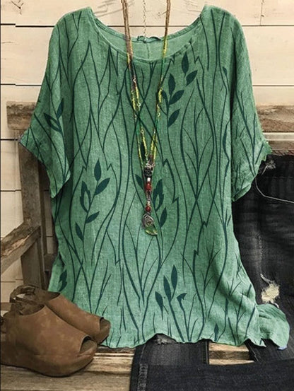 LP | Elegant blouse with leaf print
