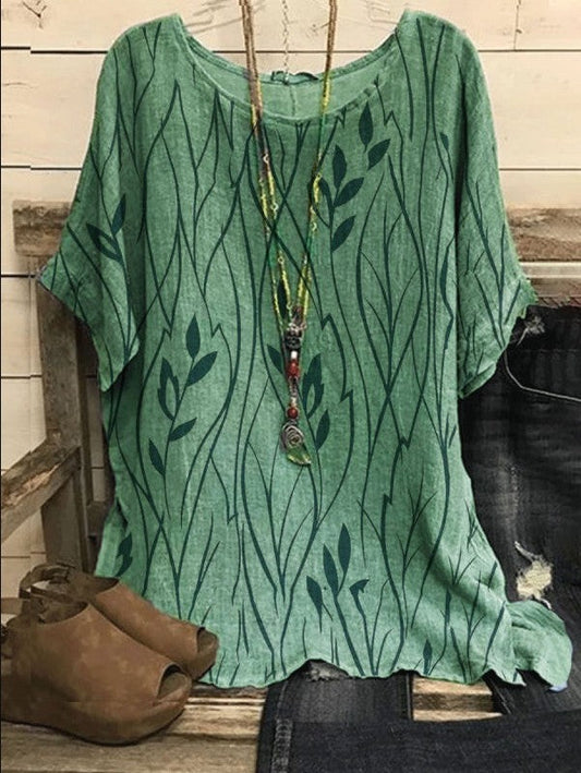 LP | Elegant blouse with leaf print