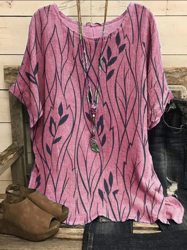 LP | Elegant blouse with leaf print