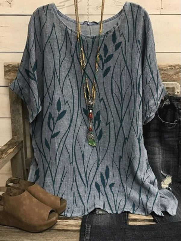 LP | Elegant blouse with leaf print