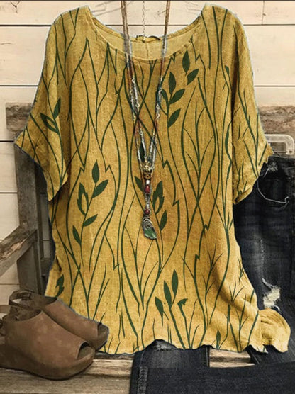 LP | Elegant blouse with leaf print