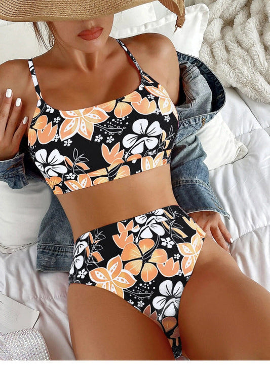 Bikini with tropical flowers
