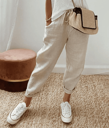 Elegant cotton linen pants
