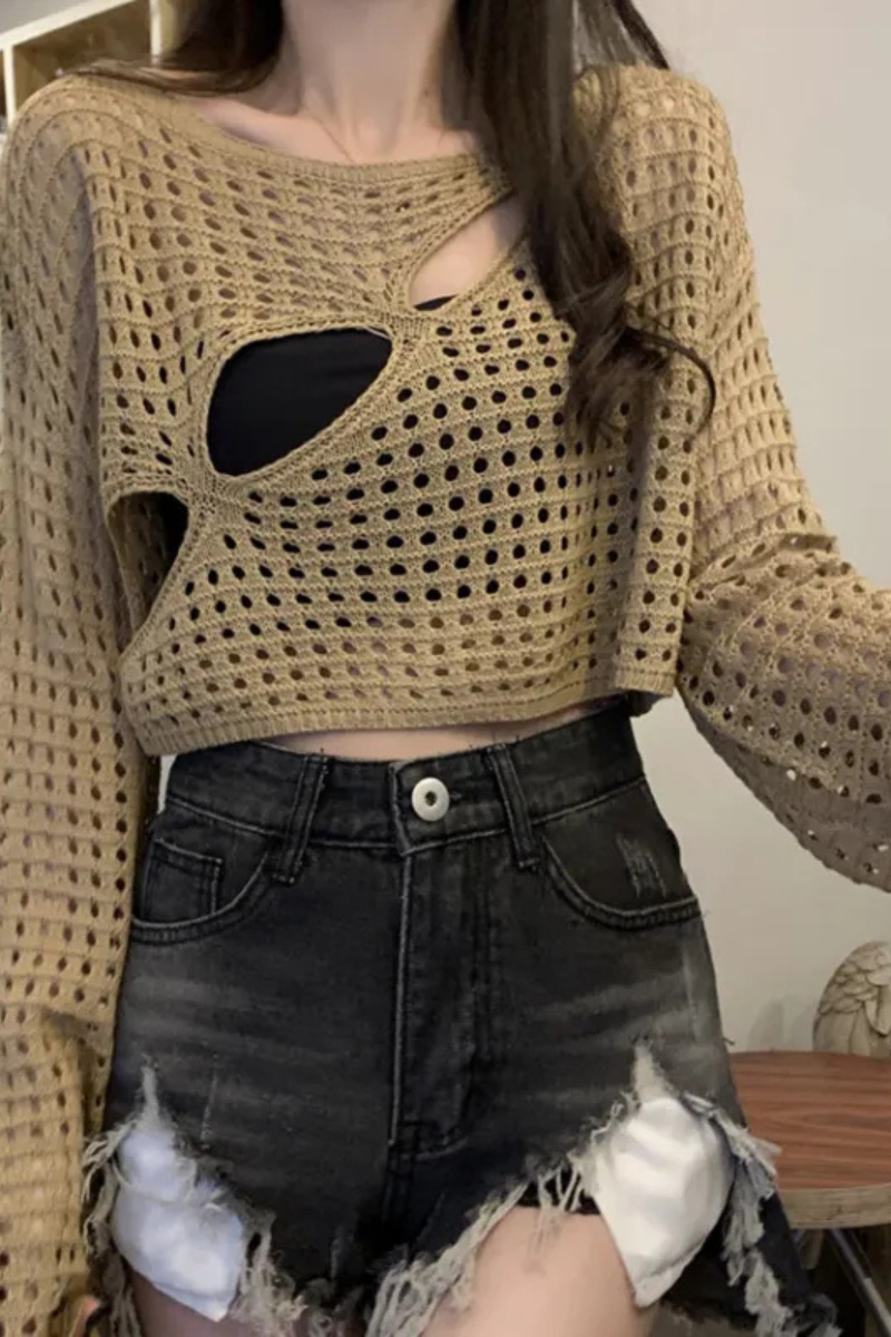 Octavia | Hollow Out Sunscreen Blouse