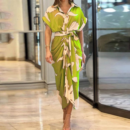 LP | Printed shirt dress with cuffs