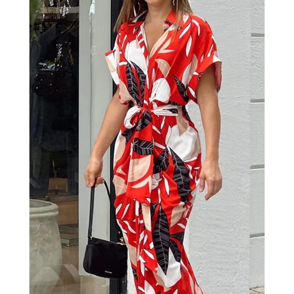 LP | Printed shirt dress with cuffs