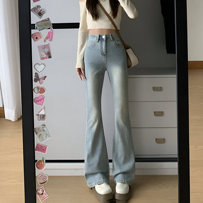 Ludka | High-waisted, flared stretch moustache jeans