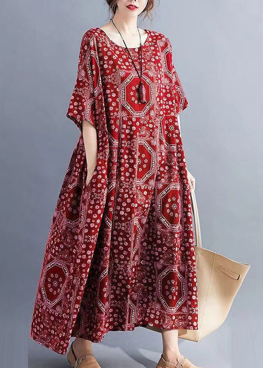 LP | O-neck with pockets, long dress for summer