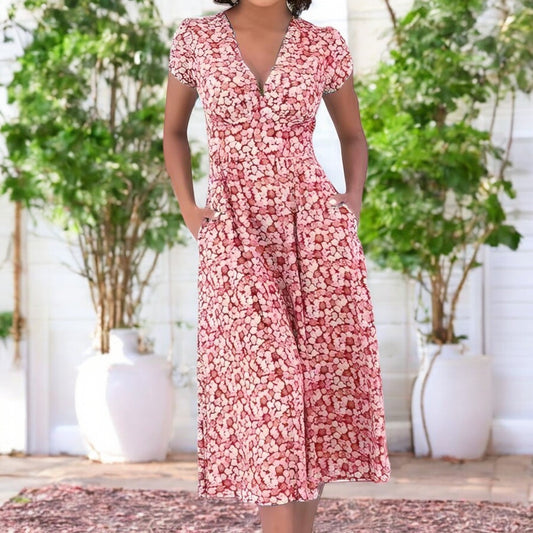 midi summer dress with flowers