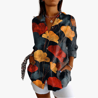 Women's embroidered linen blouse