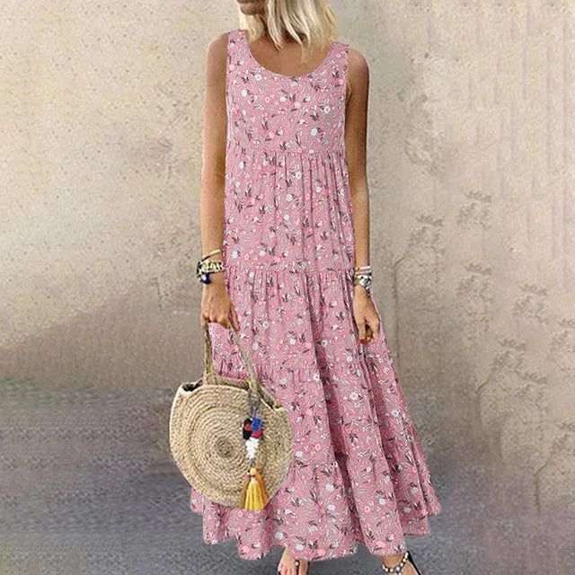 LP | Sleeveless dress with floral print
