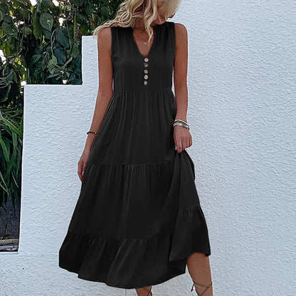 LP | Dress with ruffle hem and ruffle sleeves