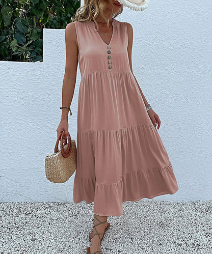LP | Dress with ruffle hem and ruffle sleeves