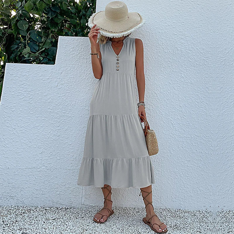 LP | Dress with ruffle hem and ruffle sleeves