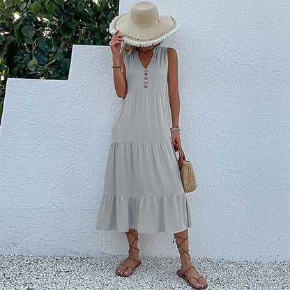 LP | Dress with ruffle hem and ruffle sleeves