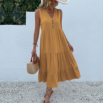 LP | Dress with ruffle hem and ruffle sleeves
