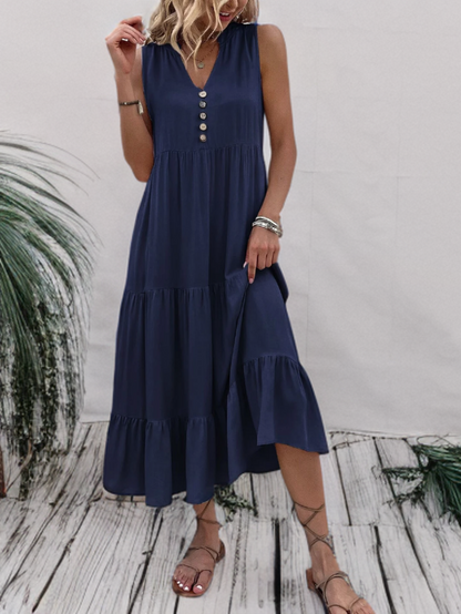 LP | Dress with ruffle hem and ruffle sleeves