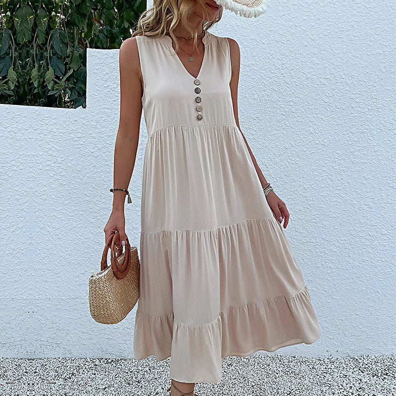 LP | Dress with ruffle hem and ruffle sleeves
