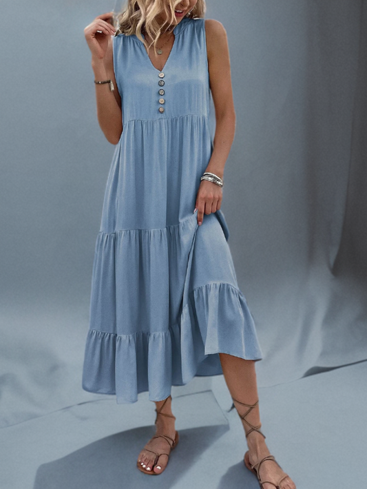 LP | Dress with ruffle hem and ruffle sleeves