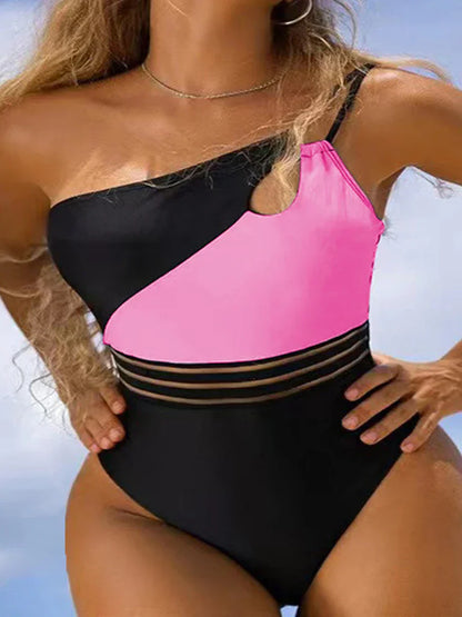 Bikini swimwear for women fabric panel patchwork body