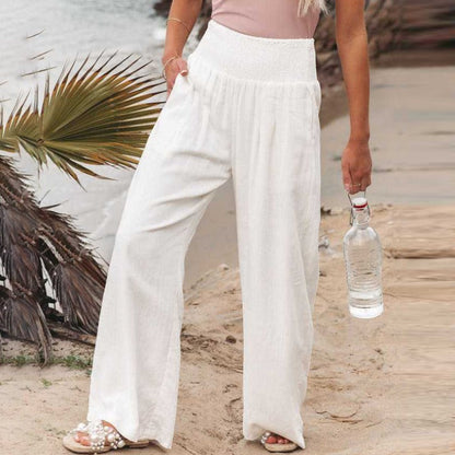 Wide-legged and high-waisted pants