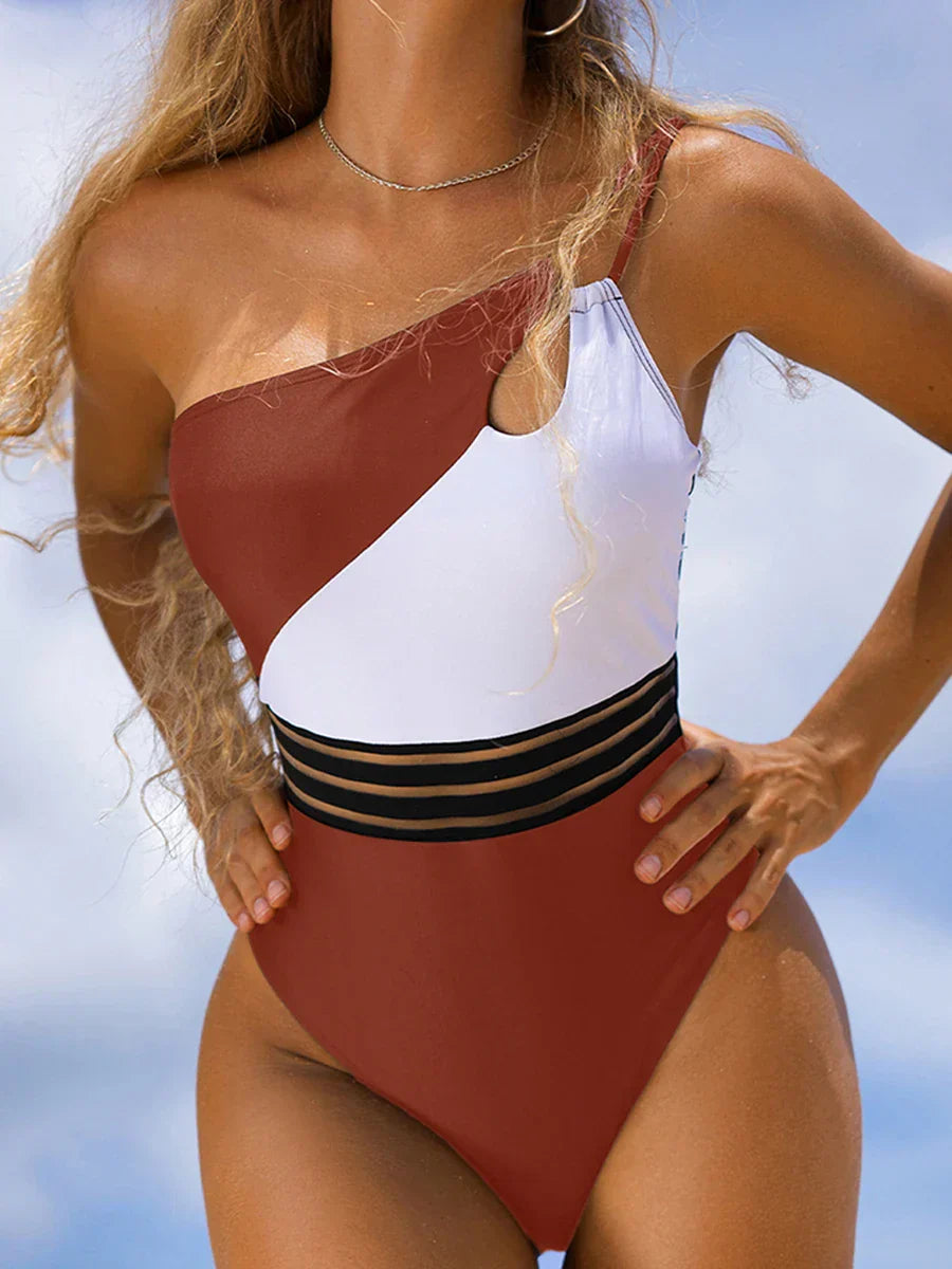 Bikini swimwear for women fabric panel patchwork body