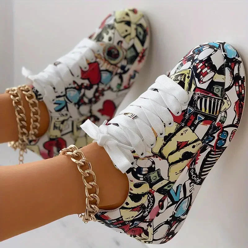LP | High-top sneakers with graffiti print