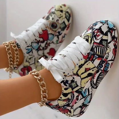 LP | High-top sneakers with graffiti print