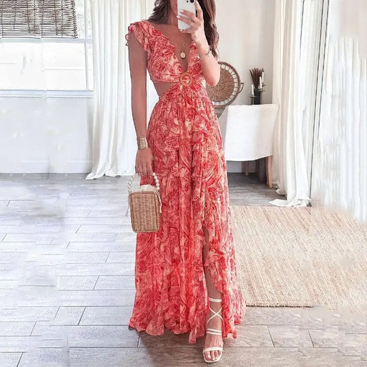 LP | Backless Sexy Deep V Neckline Elegant Dress