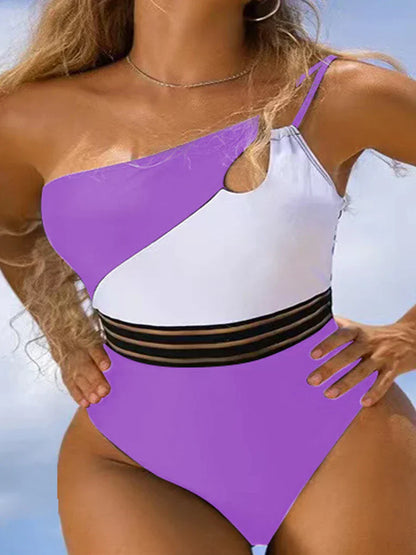 Bikini swimwear for women fabric panel patchwork body