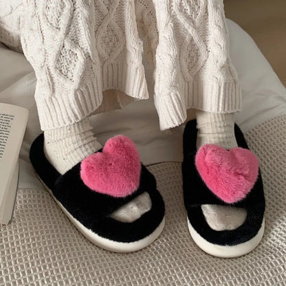 Chloé Heart Slippers | Fluffy & Warm