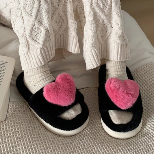 Chloé Heart Slippers | Fluffy & Warm