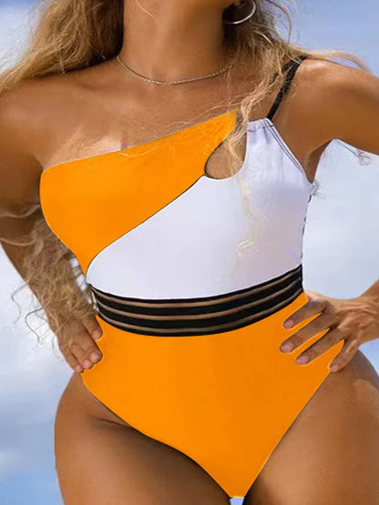 Bikini swimwear for women fabric panel patchwork body