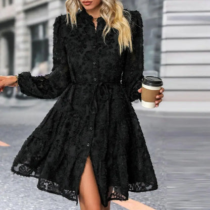 LP | Elegant A-line lace midi dress