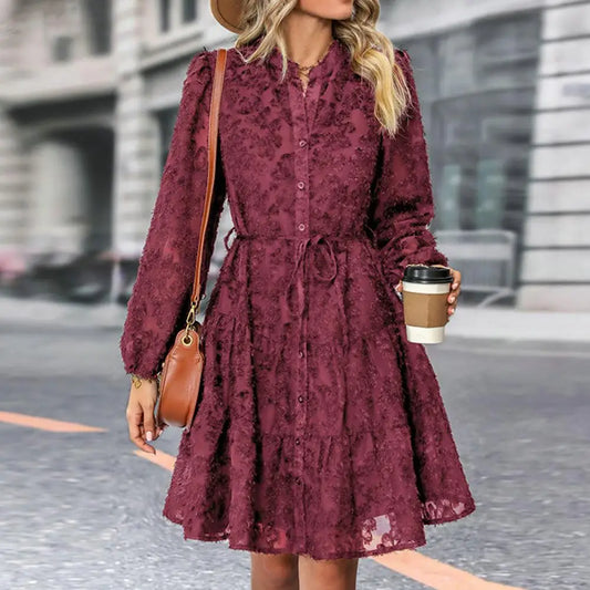 LP | Elegant A-line lace midi dress