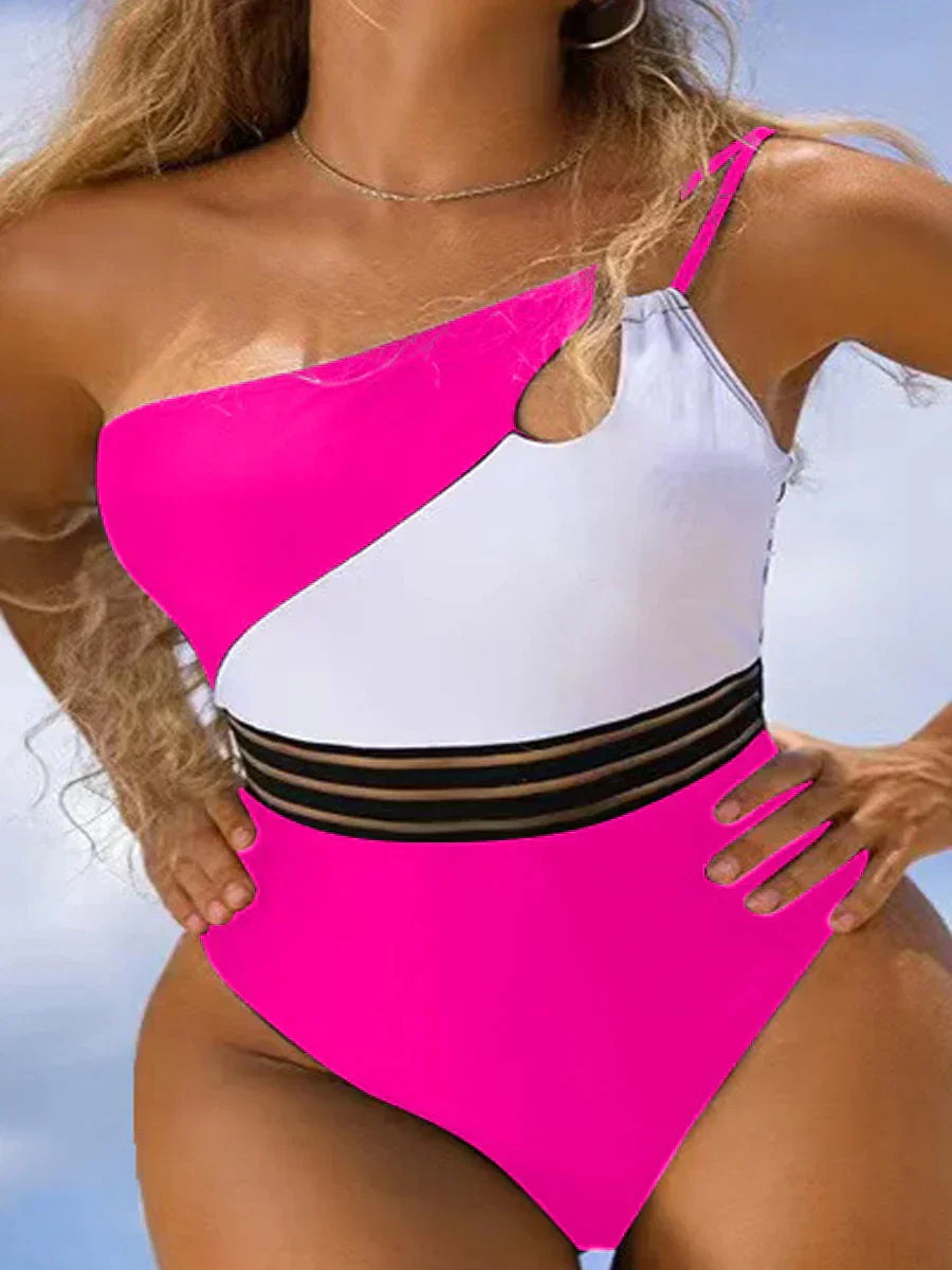 Bikini swimwear for women fabric panel patchwork body