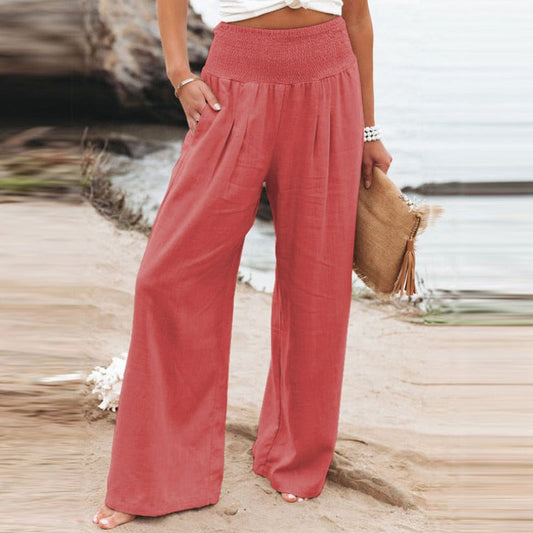 Wide-legged and high-waisted pants