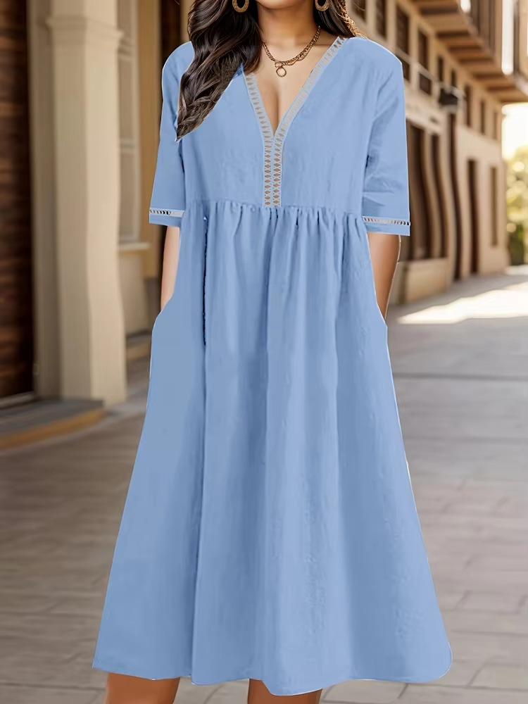 Airy summer dress with V-neckline