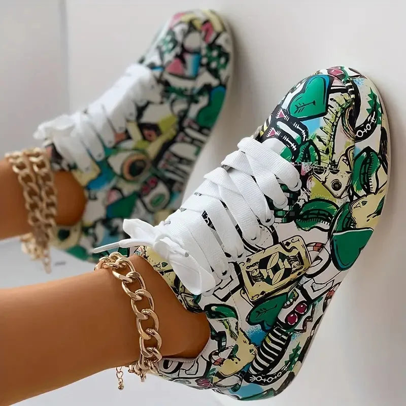 LP | High-top sneakers with graffiti print