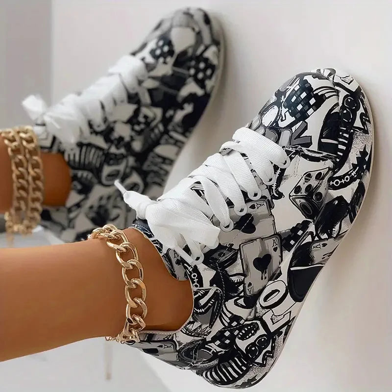 LP | High-top sneakers with graffiti print