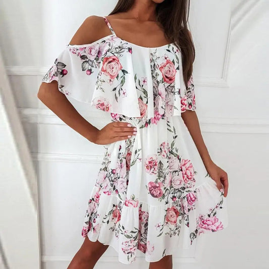 LP | Dress with straps and ruffles.