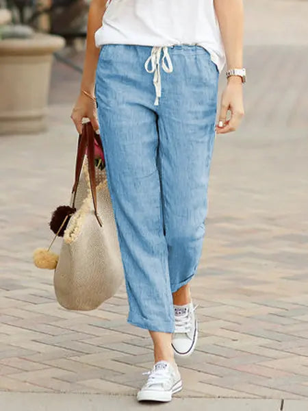 Ayleen - Cotton drawstring pants