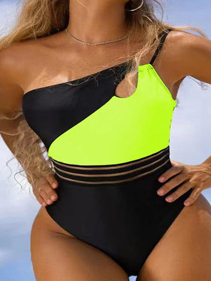 Bikini swimwear for women fabric panel patchwork body